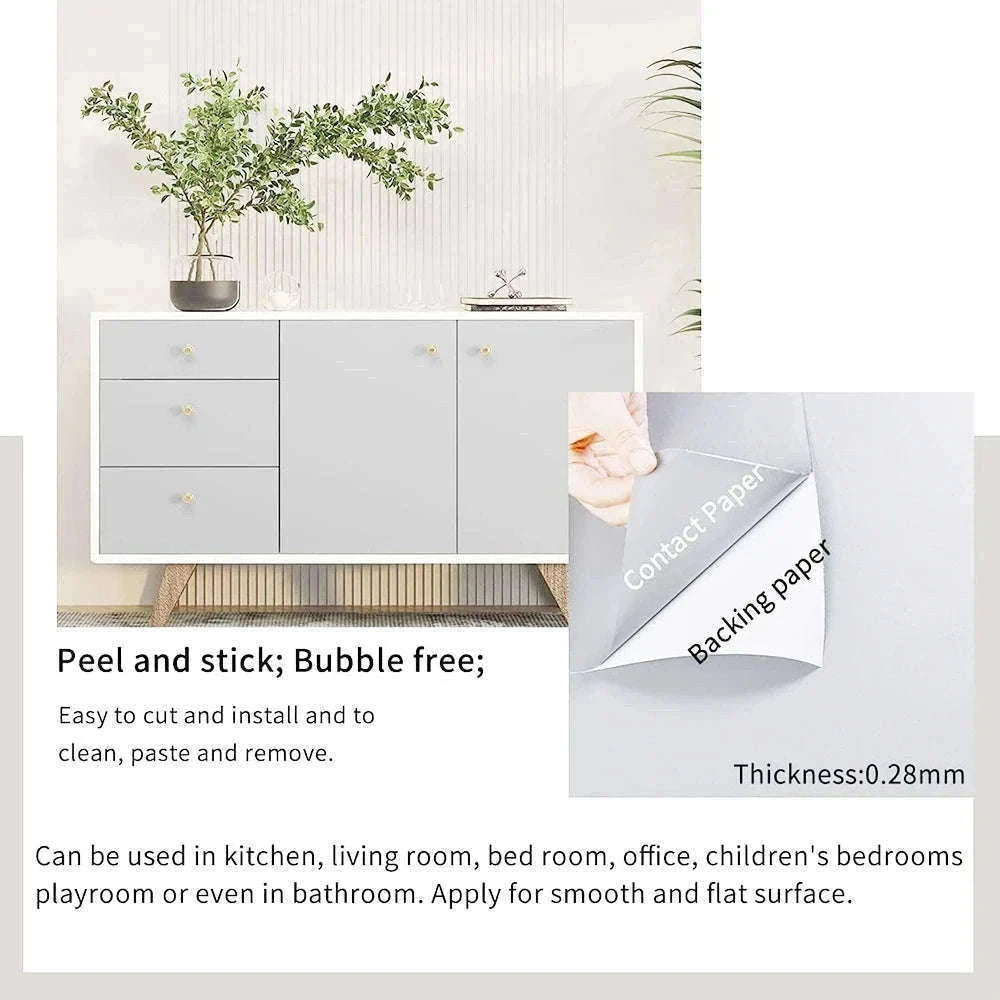 Thick Black Waterproof Peel and Stick Wallpaper Contact Paper-matte light gray / 40cmx100cm