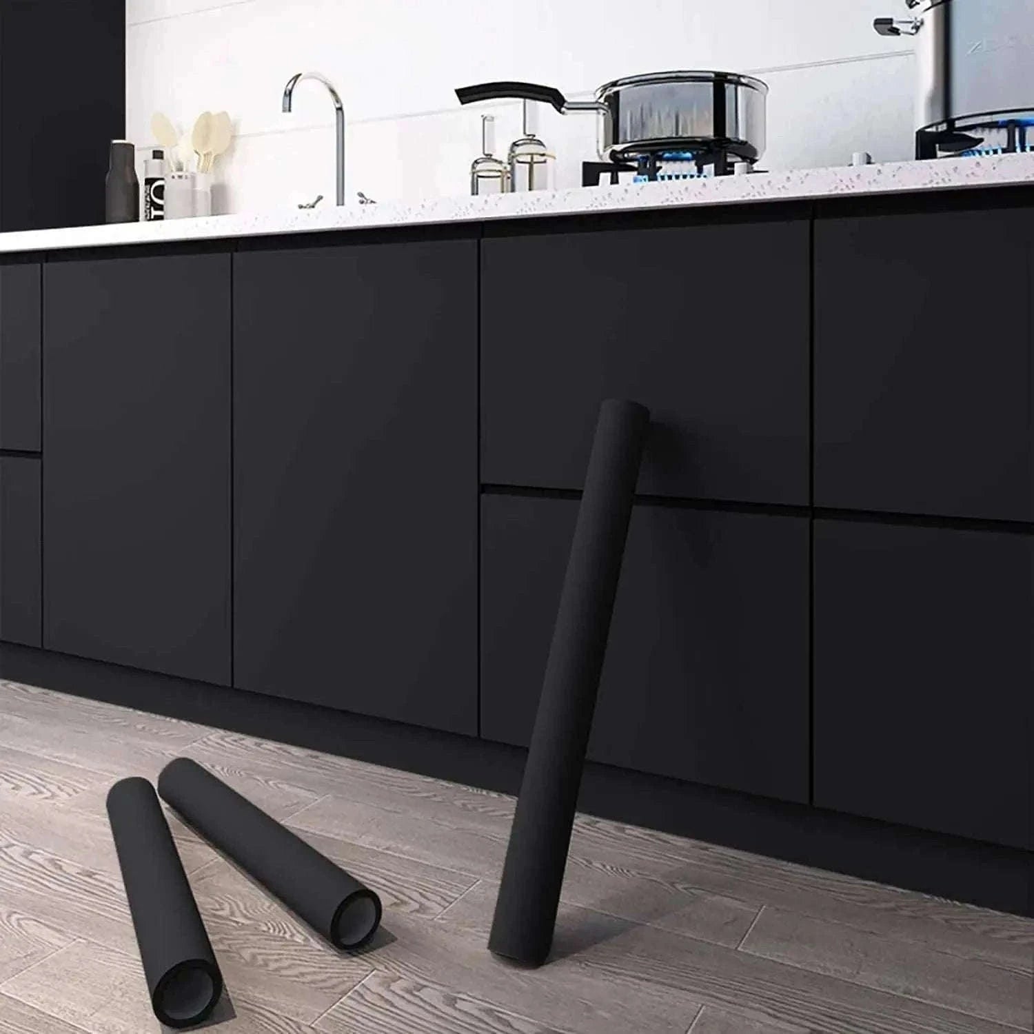 Thick Black Waterproof Peel and Stick Wallpaper Contact Paper-matte light gray / 40cmx100cm