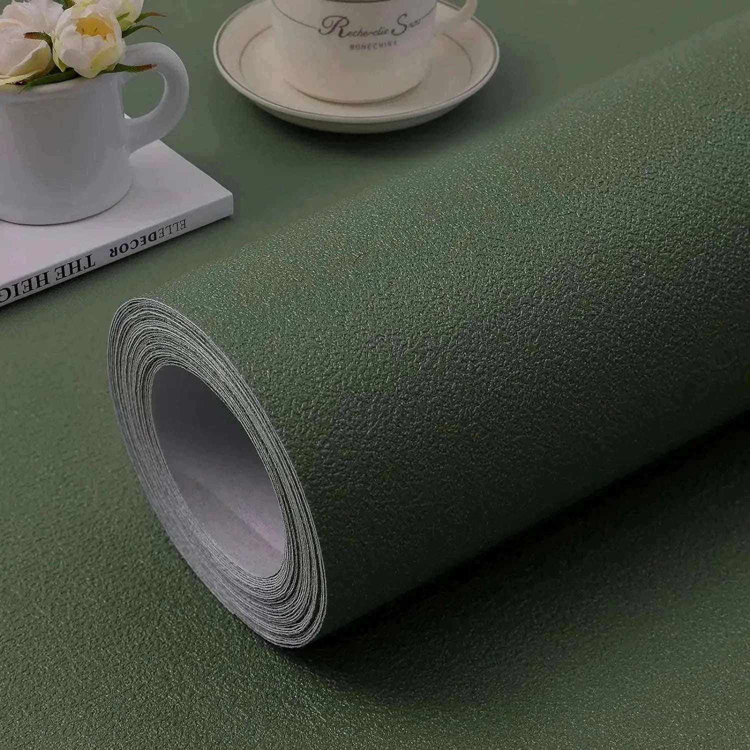 Thick Black Waterproof Peel and Stick Wallpaper Contact Paper-matte light gray / 40cmx100cm