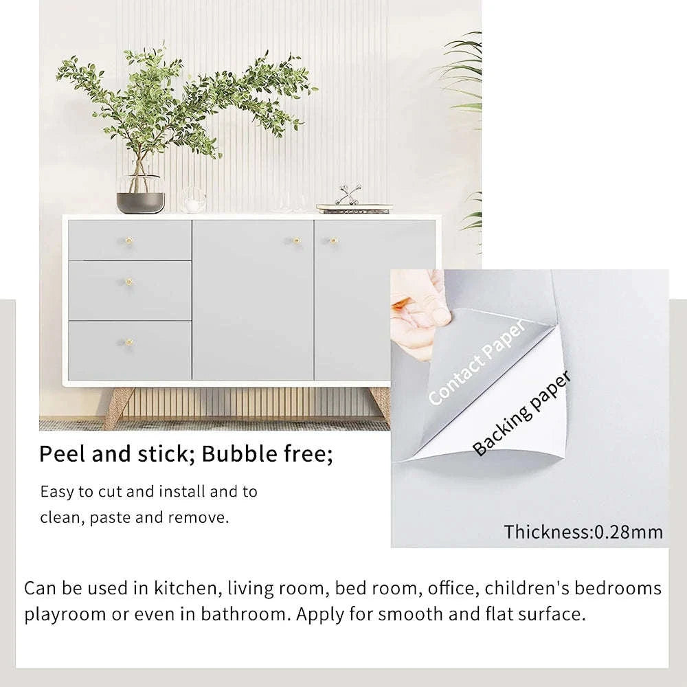 Thick Black Waterproof Wallpaper Contact Paper-matte light gray / 40cmx100cm