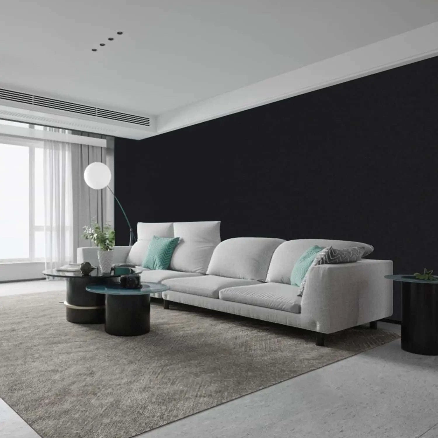 Thick Black Waterproof Wallpaper Contact Paper-matte light gray / 40cmx100cm