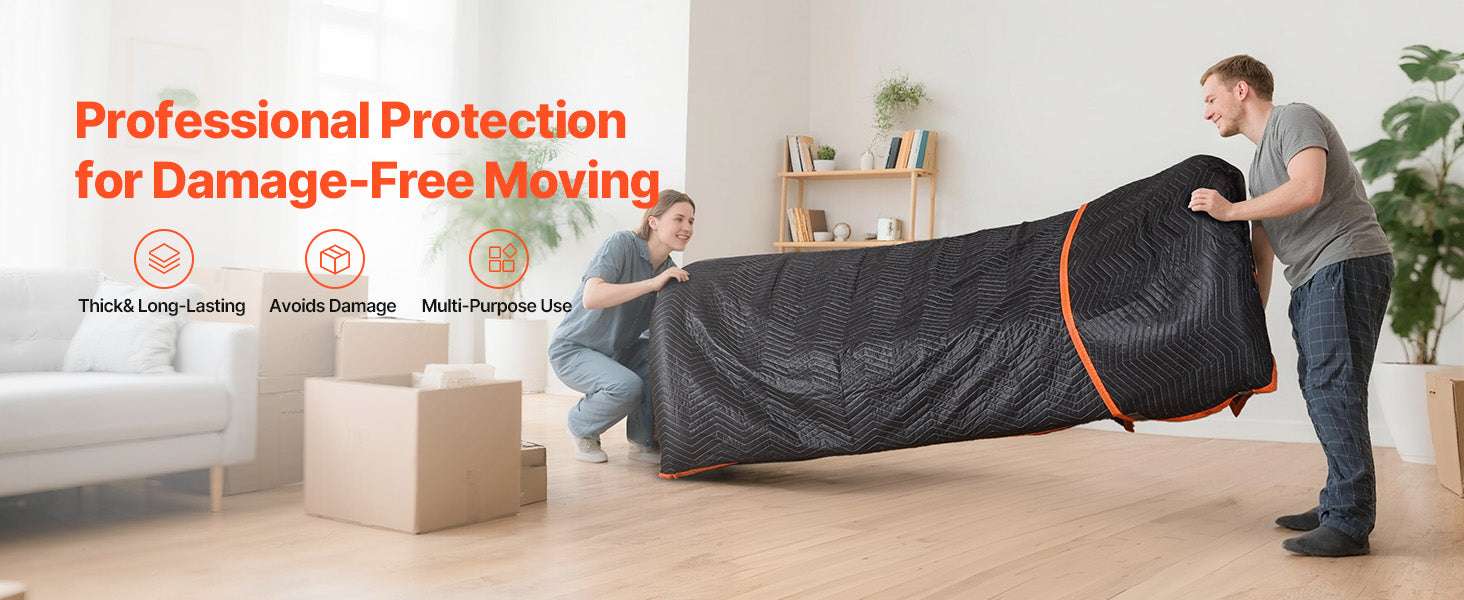 Thick Padded Moving Blankets Set 6 or 12 pcs 72x40 / 72x80-72x80in 6pcs / United States