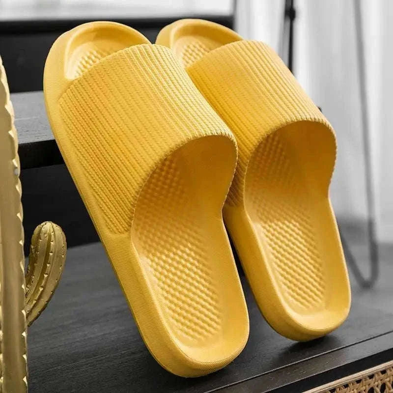 Thick Platform EVA Bathroom Slippers for All-Day Indoor Comfort-Orange / 44-45