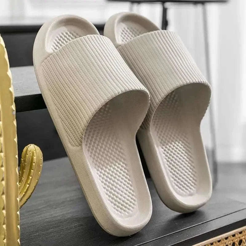 Thick Platform EVA Bathroom Slippers for All-Day Indoor Comfort-Orange / 44-45