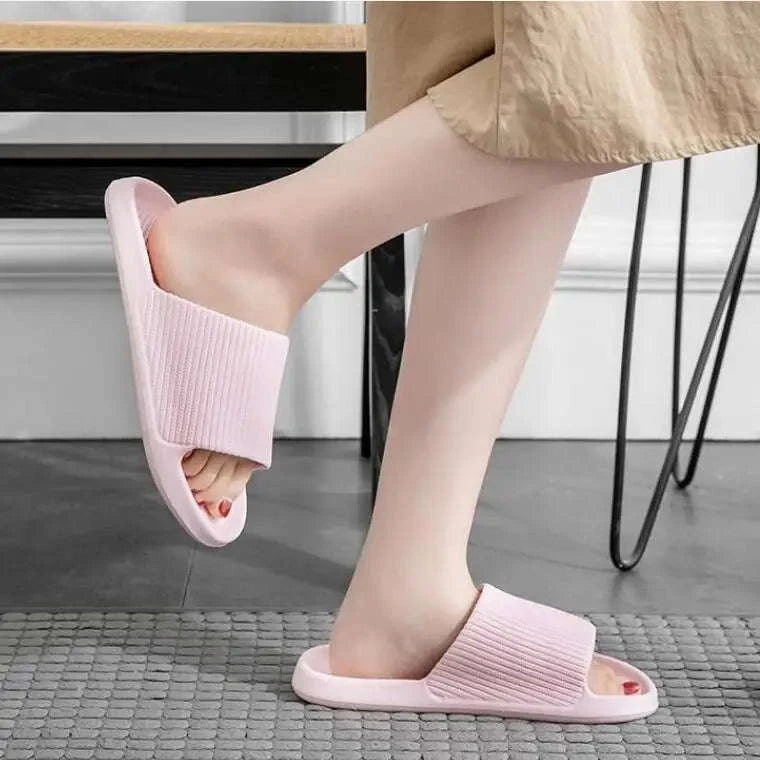 Thick Platform EVA Bathroom Slippers-Orange / 44-45