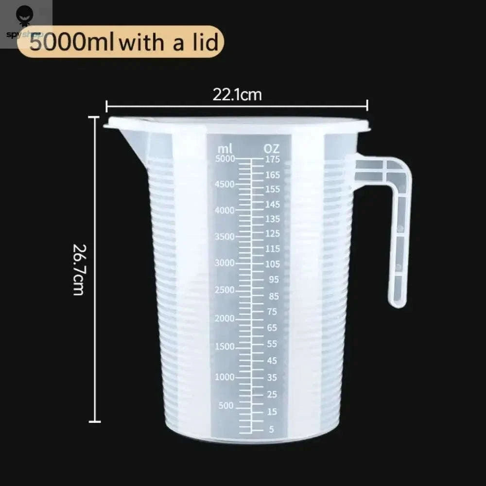 Thickened Plastic Measuring Cup with Scale (100-5000ml)-5000ml(with a lid)