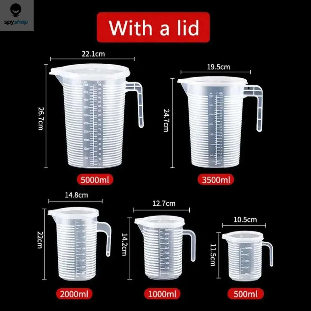 Thickened Plastic Measuring Cup with Scale (100-5000ml)-5000ml(with a lid)