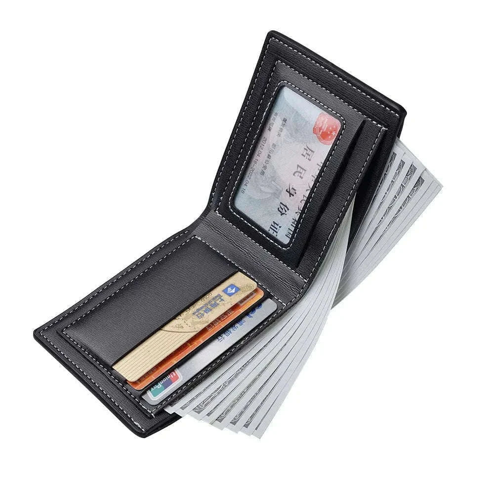 Thin PU Leather Men's Short Wallet for Everyday Carry-Brown