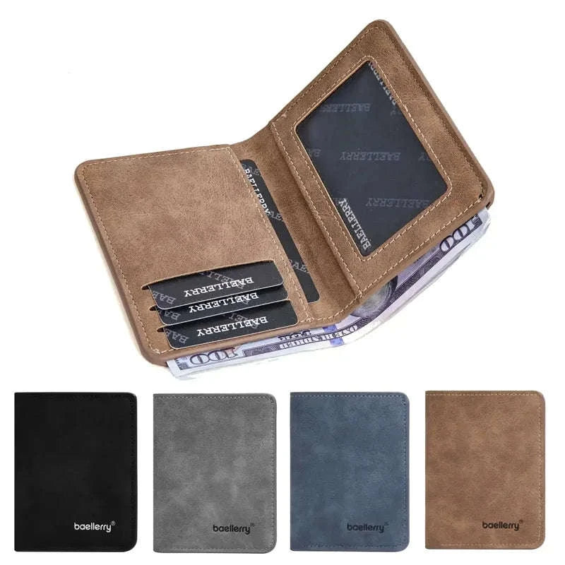 Thin PU Leather Multi-Card Wallet for Men-Blue
