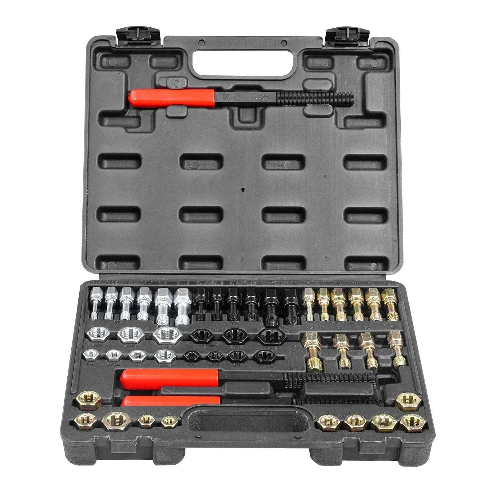 Thread Chaser Set UNC UNF Metric Rethreading Tool Kit with Case-61 pcs / United States