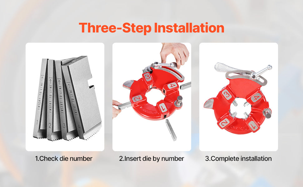 Set de filiere pentru țeavă NPT de 1–2 inch (4 bucăți) HSS cu filetare pe partea dreaptă