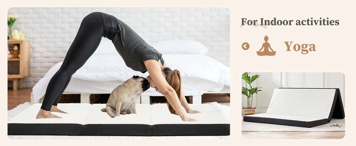 Three Fold Memory Foam Floor Mattress for Travel, Guests & Yoga-3IN-TWIN / United States