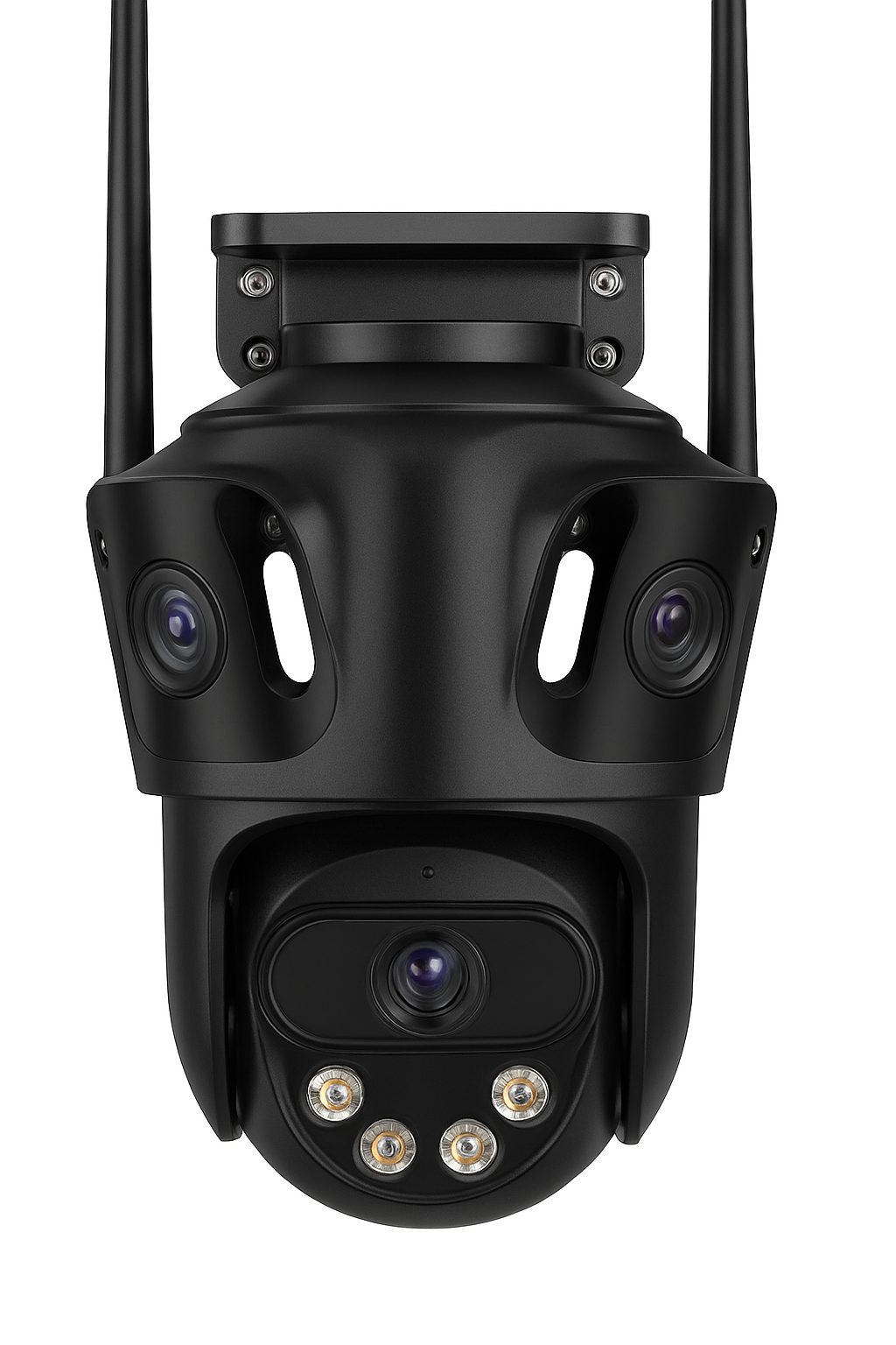 Three Screen WiFi IP Camera Outdoor 4K Dual Lens PTZ Security Camera