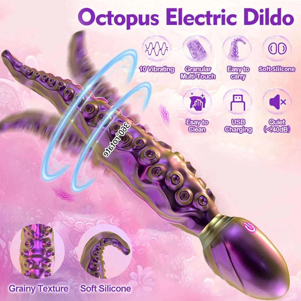 Thrusting Anal Beads Prostate Massager with Remote Control-Vibrate Purple