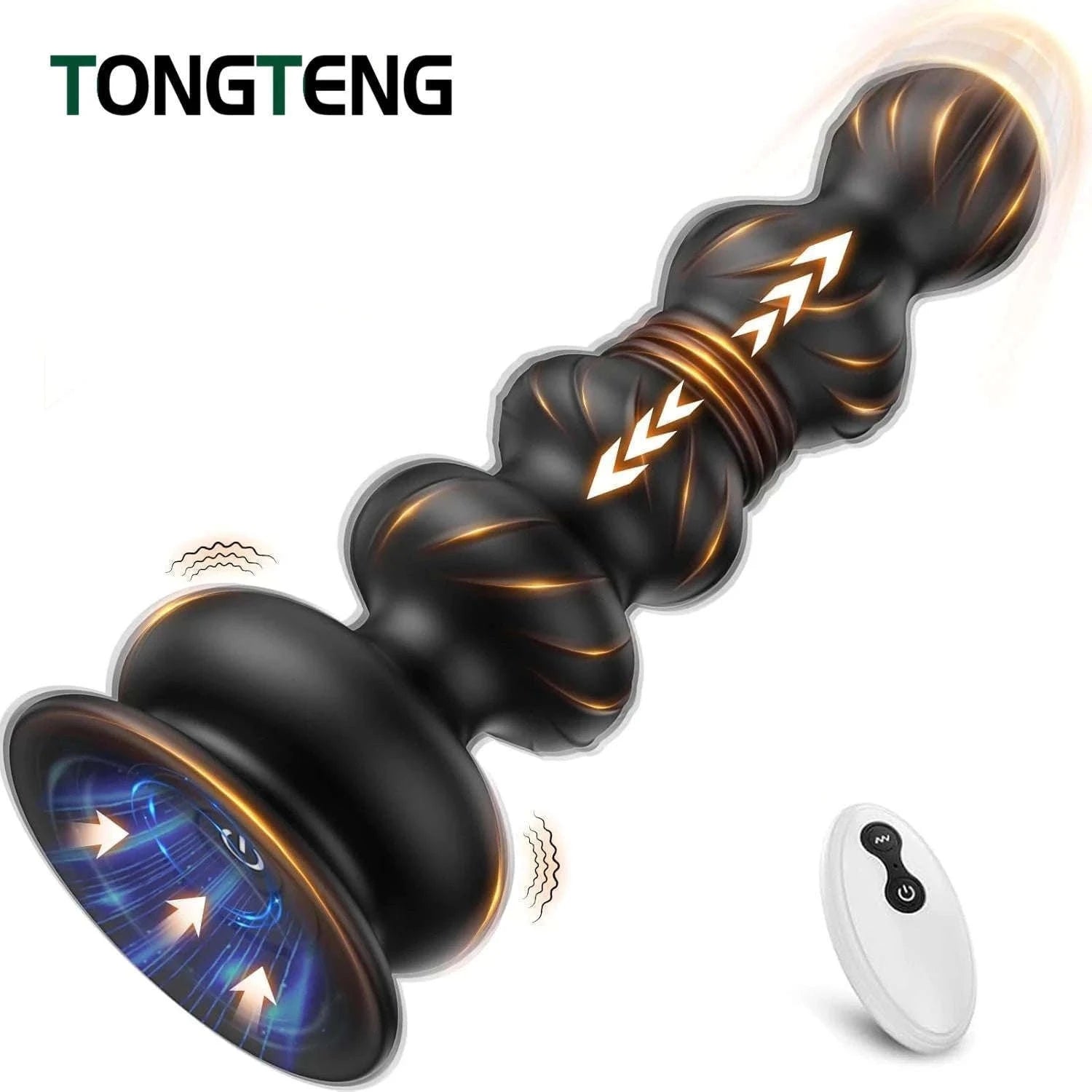 Thrusting Anal Beads Prostate Massager with Remote Control-Vibrate Purple