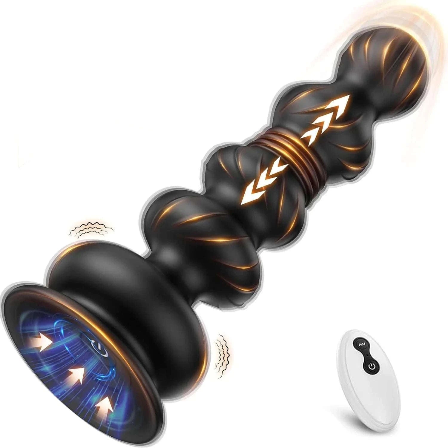 Thrusting Anal Beads Prostate Massager with Remote Control-Vibrate Purple