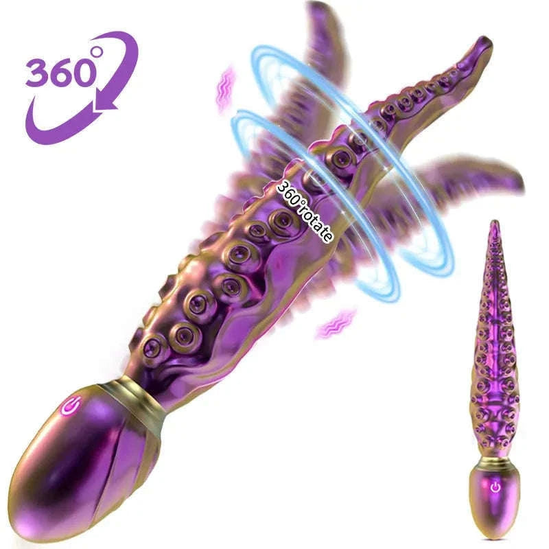 Thrusting Anal Beads Prostate Massager with Remote Control-Vibrate Purple
