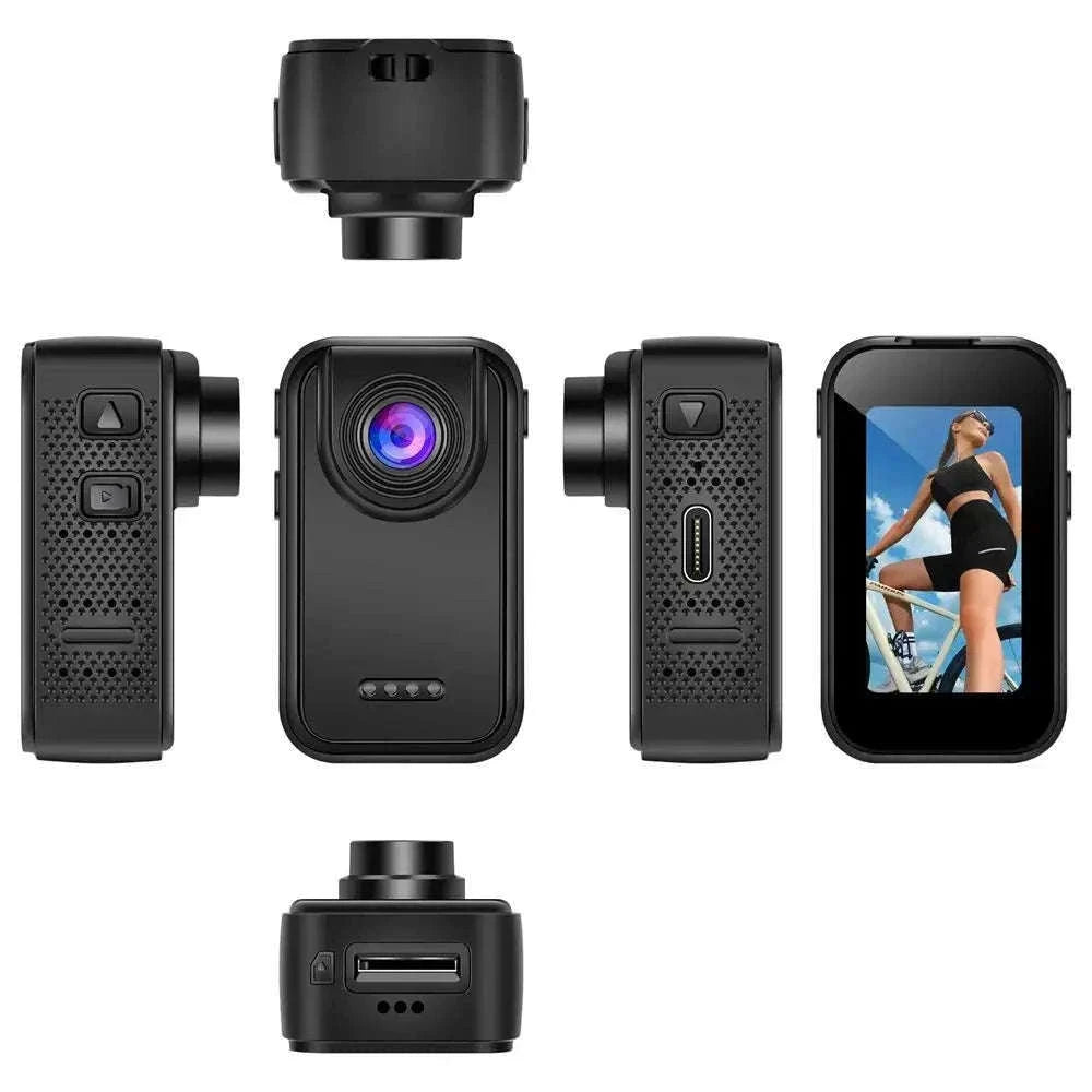Thumb Action Camera with 1.47-Inch Screen and 120° Wide Angle-White riding