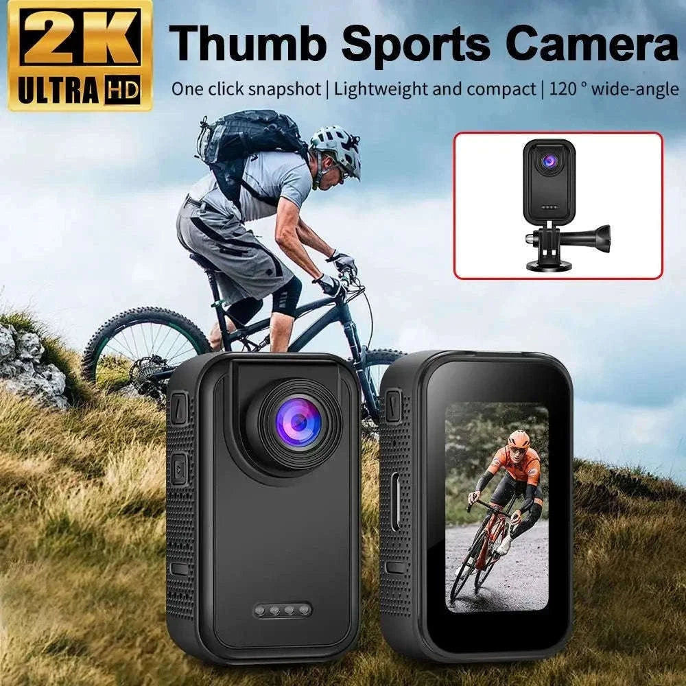 Thumb Action Camera with 1.47-Inch Screen and 120° Wide Angle-White riding