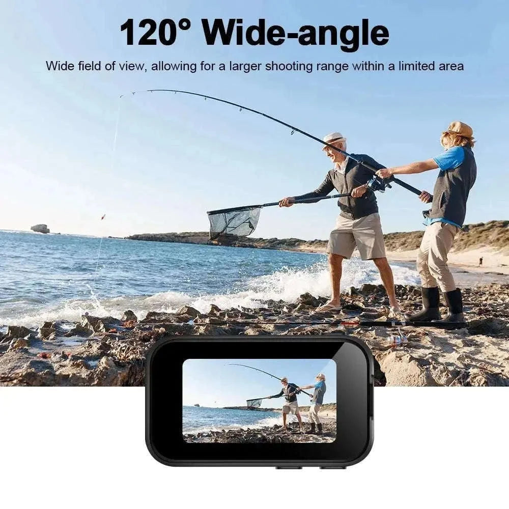 Thumb Action Camera with 1.47-Inch Screen and 120° Wide Angle-White riding