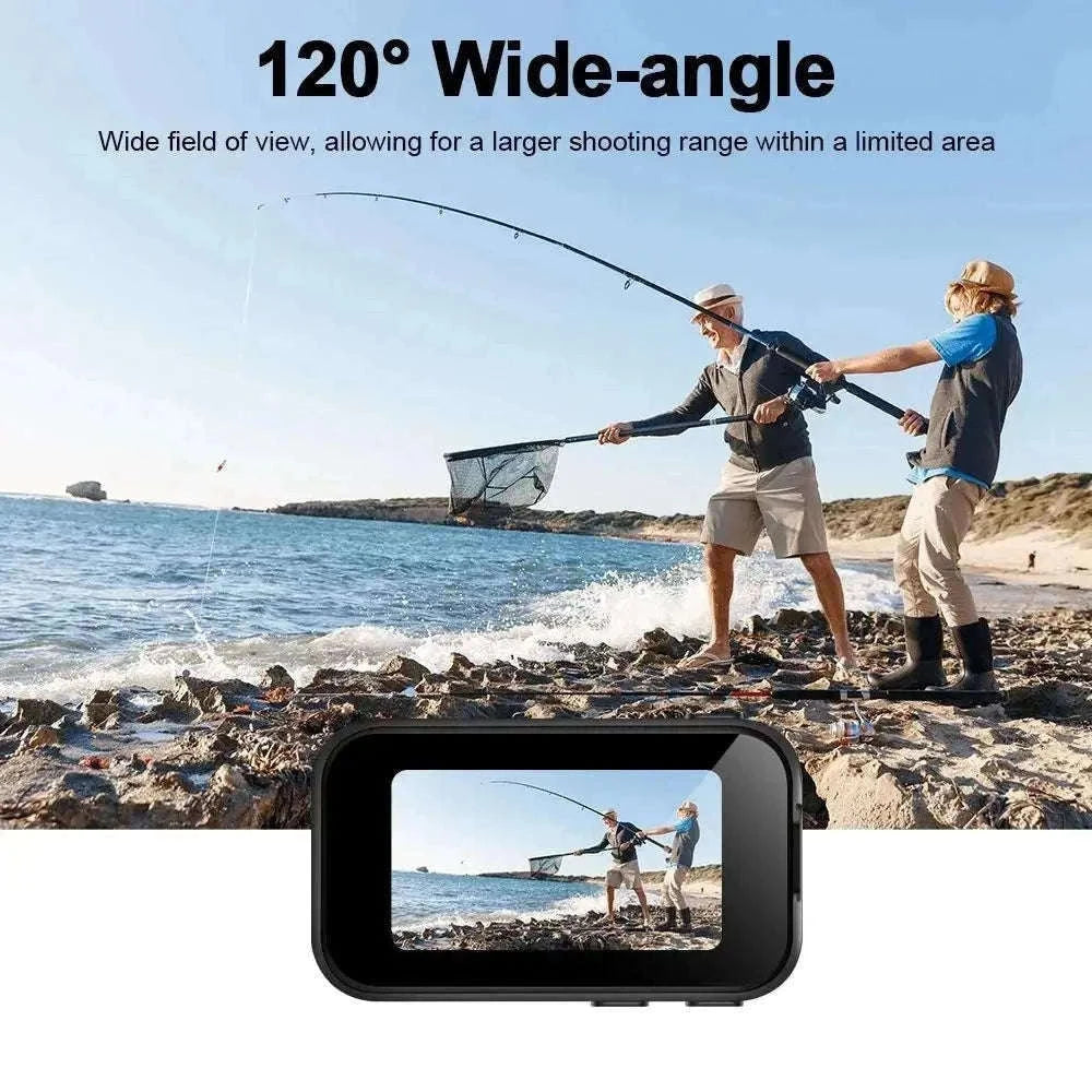 Thumb Action Camera with 1.47-Inch Screen and 120° Wide Angle-White riding