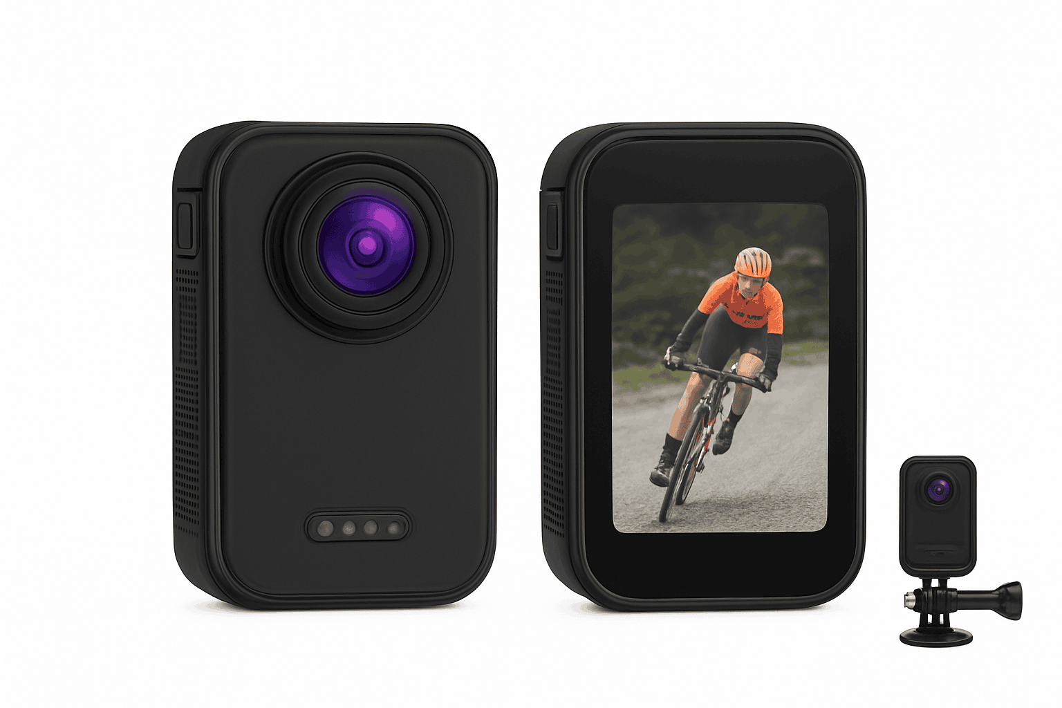 Thumb Action Camera with 1.47-Inch Screen and 120° Wide Angle-White riding
