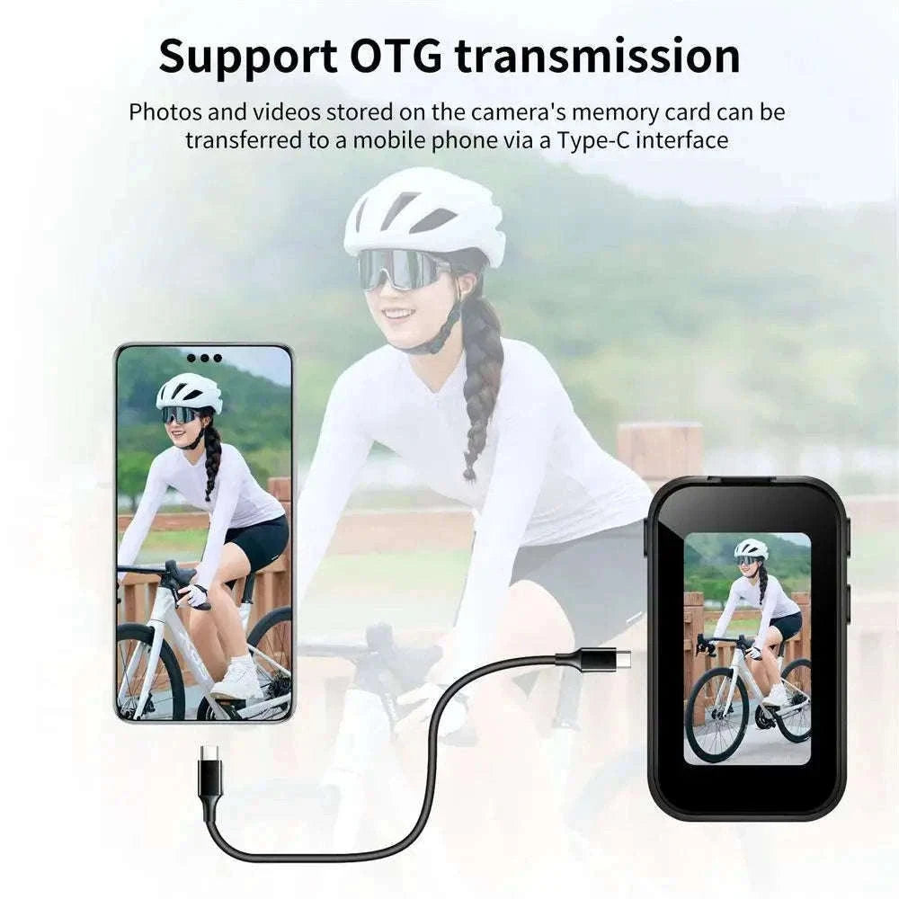 Thumb Action Camera with 1.47-Inch Screen and 120° Wide Angle-White riding