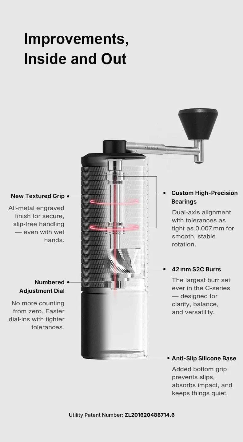 TIMEMORE C5 Pro Manual Coffee Grinder with CNC Burrs for Espresso-C5 ESP PRO black