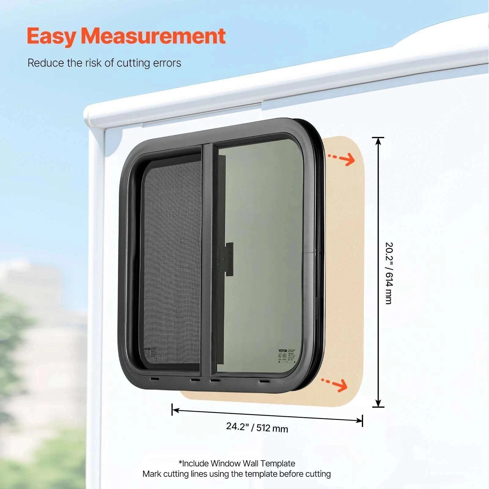 Tinted RV Sliding Window with Screen & Lock for Camper Trailer-Exit 36x22in / United States