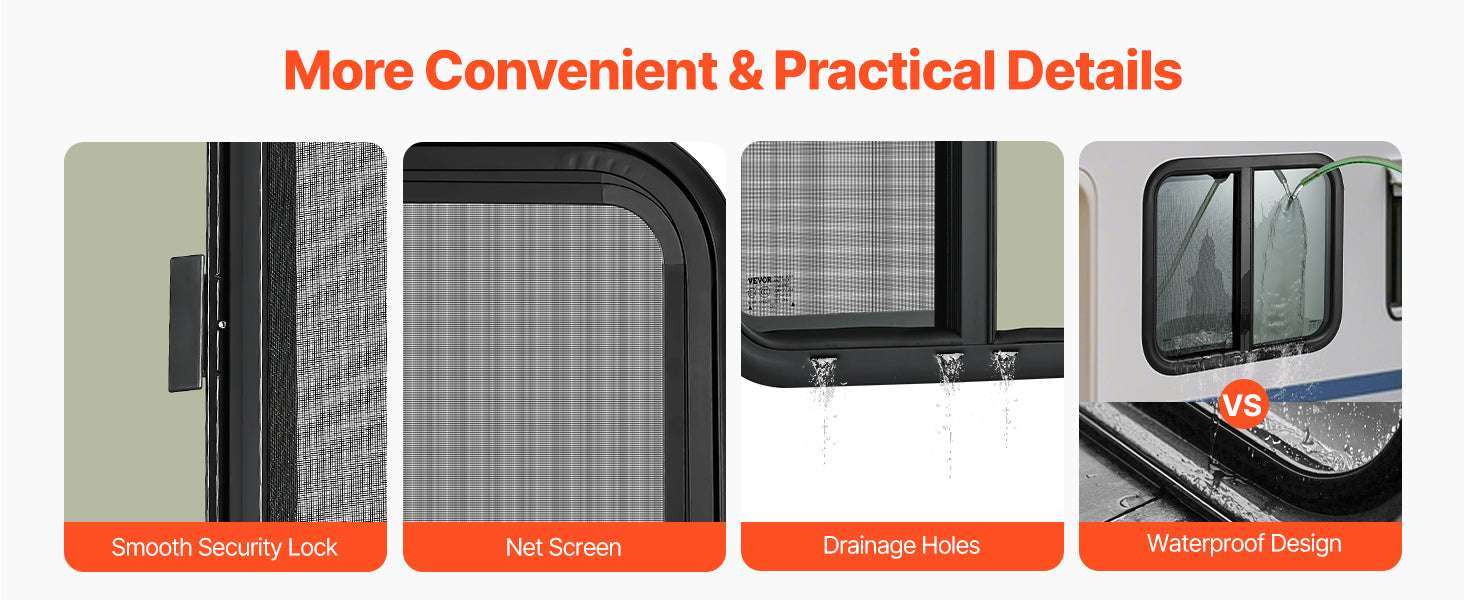 Tinted RV Sliding Window with Screen & Lock for Camper Trailer-Exit 36x22in / United States