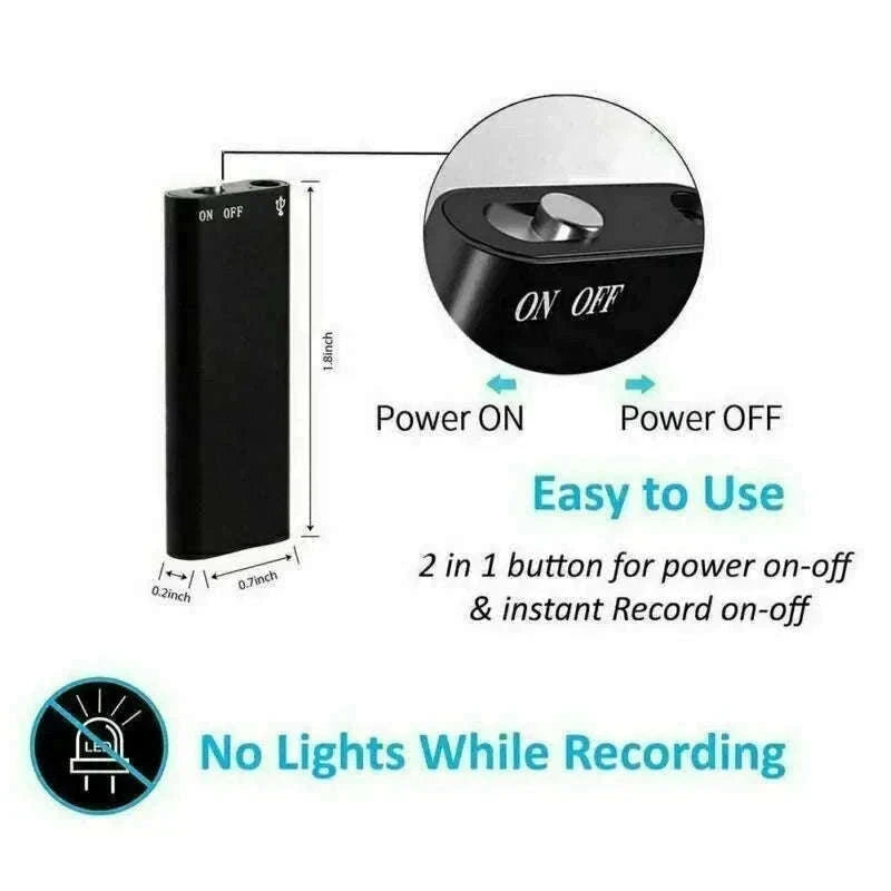 Tiny Mini Voice Recorder with Magnetic USB Charging-Q63 / CHINA / 4GB