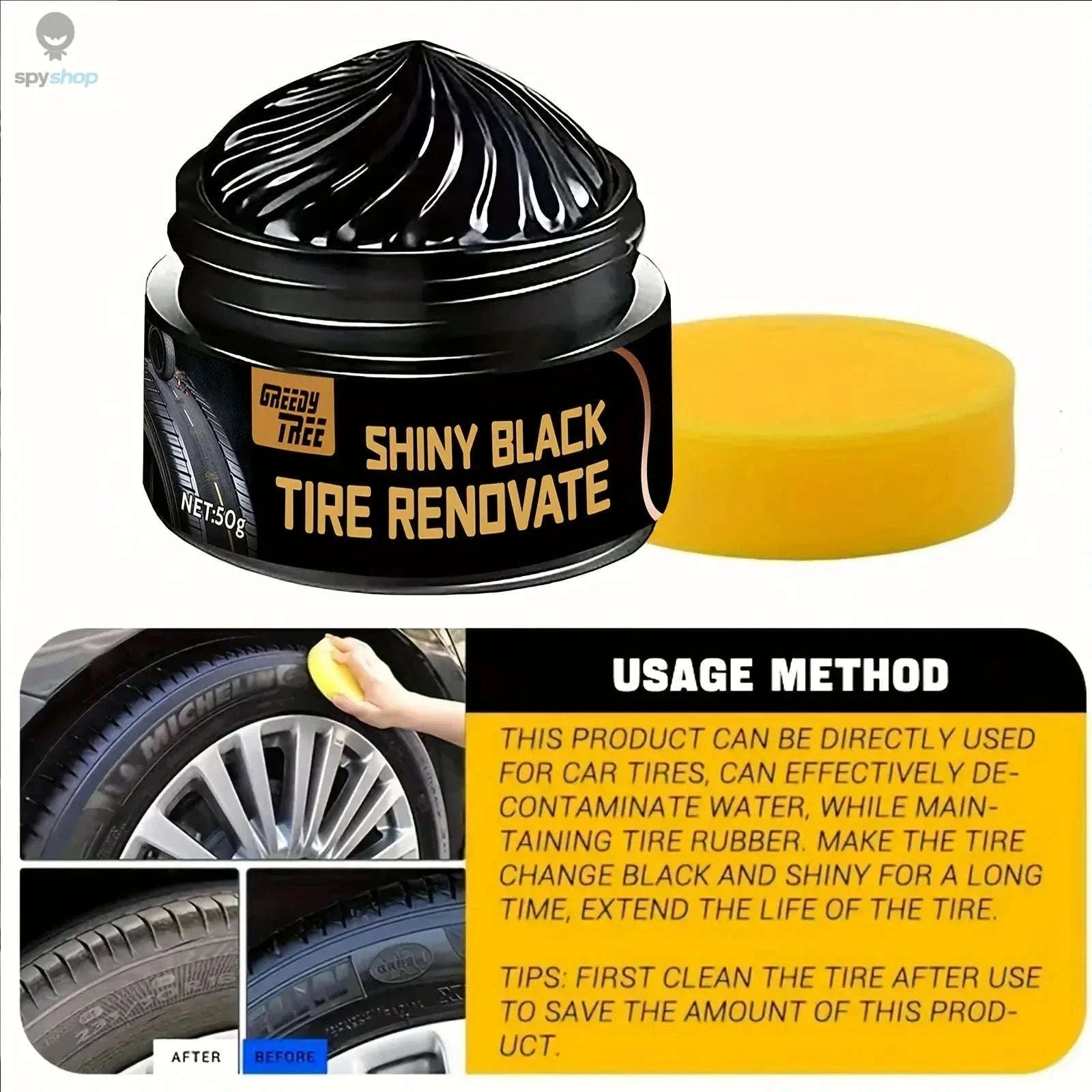 Tire Shine Repair Paste – Quick Scratch Fix and Deep Gloss Protection-Default Title