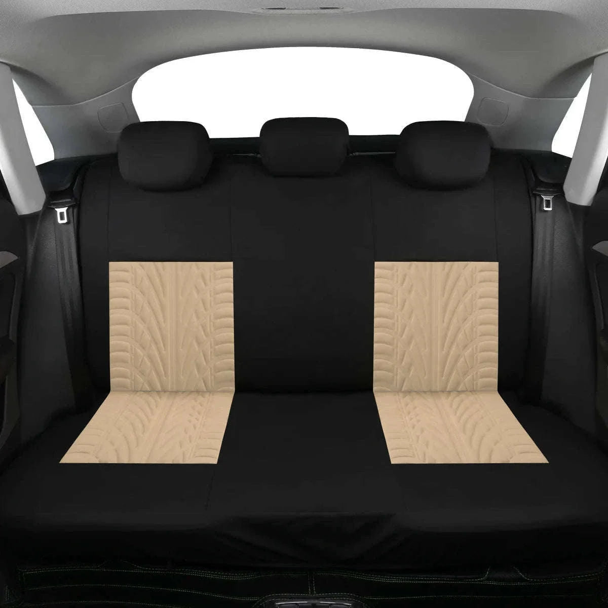 Tire Track Car Seat Covers Universal Airbag-Compatible Set-SN-1701-9PCS-GY