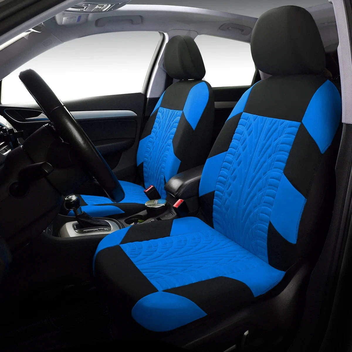 Tire Track Pressing Car Seat Covers – Universal Airbag‑Compatible Set-SN4-1701-9PCS-GY