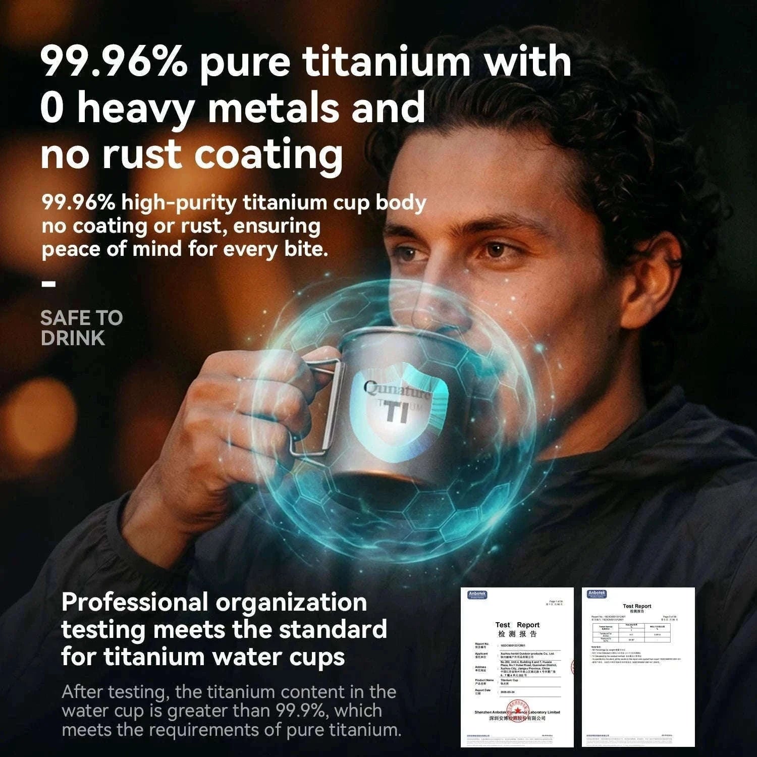 Titanium Camping Mug 300ml Ultralight Cup with Handle-60017901