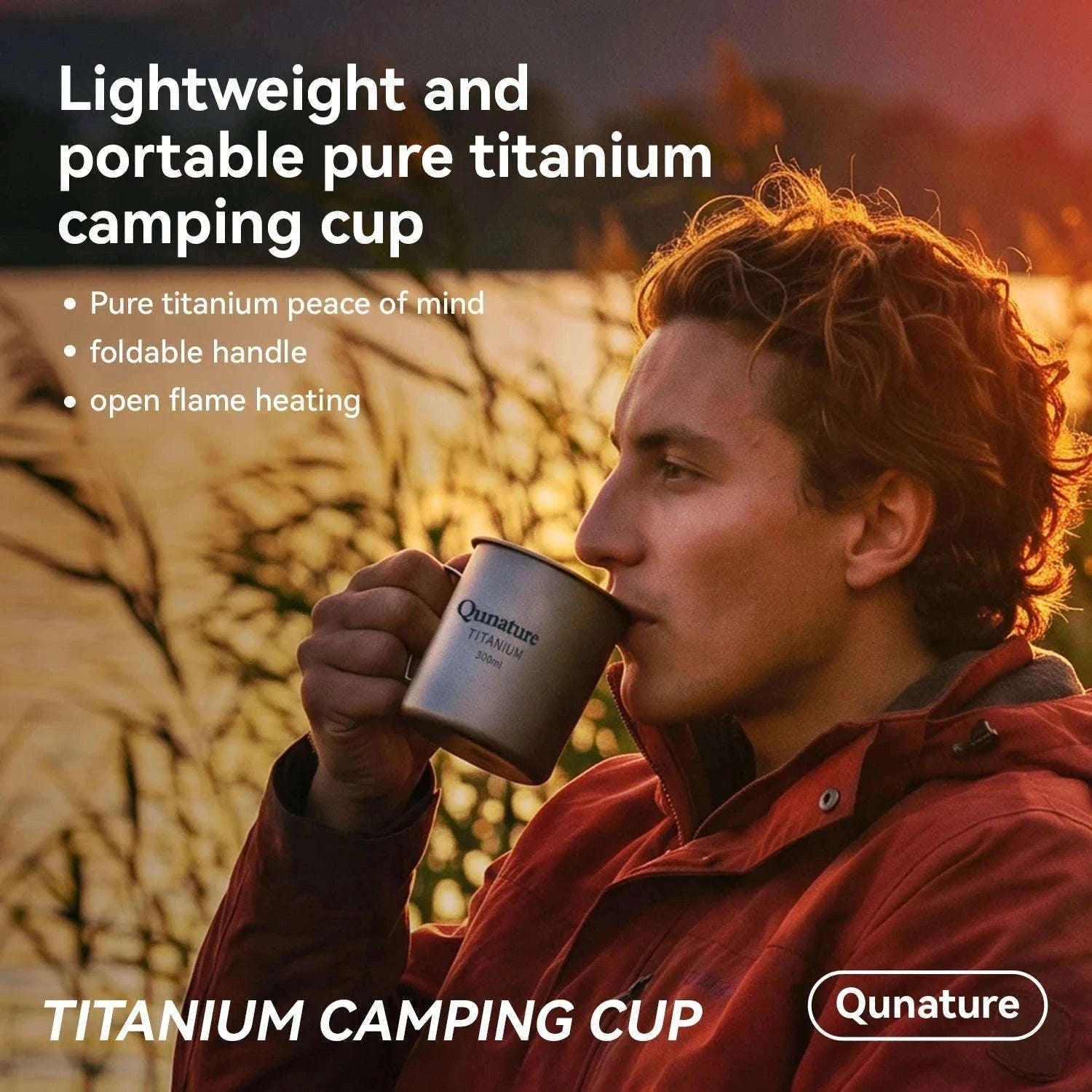 Titanium Camping Mug 300ml Ultralight Cup with Handle-60017901