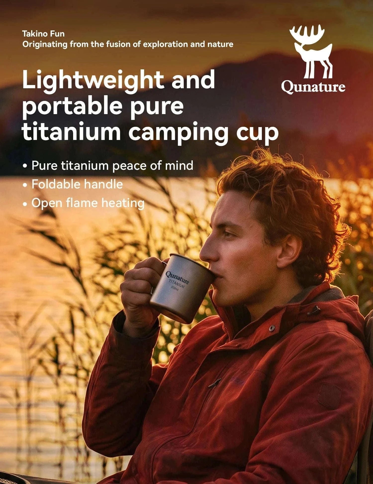 Titanium Camping Mug 300ml Ultralight Cup with Handle-60017901
