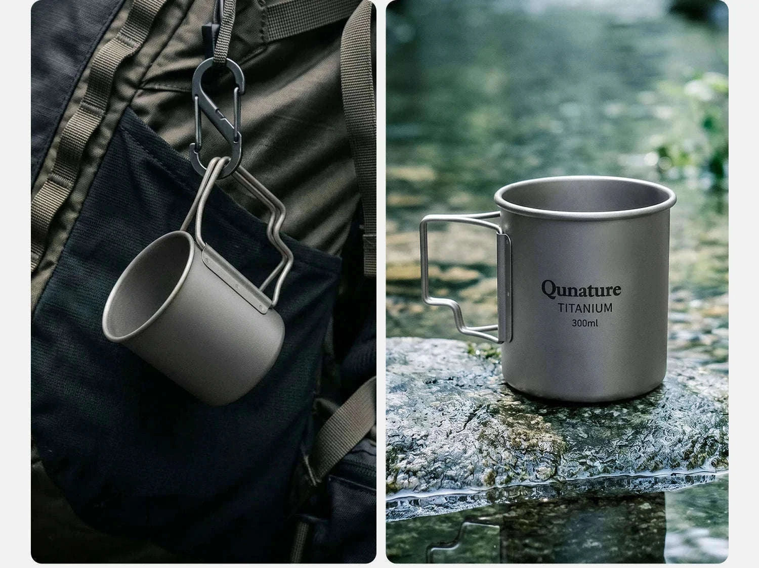 Titanium Camping Mug 300ml Ultralight Cup with Handle-60017901