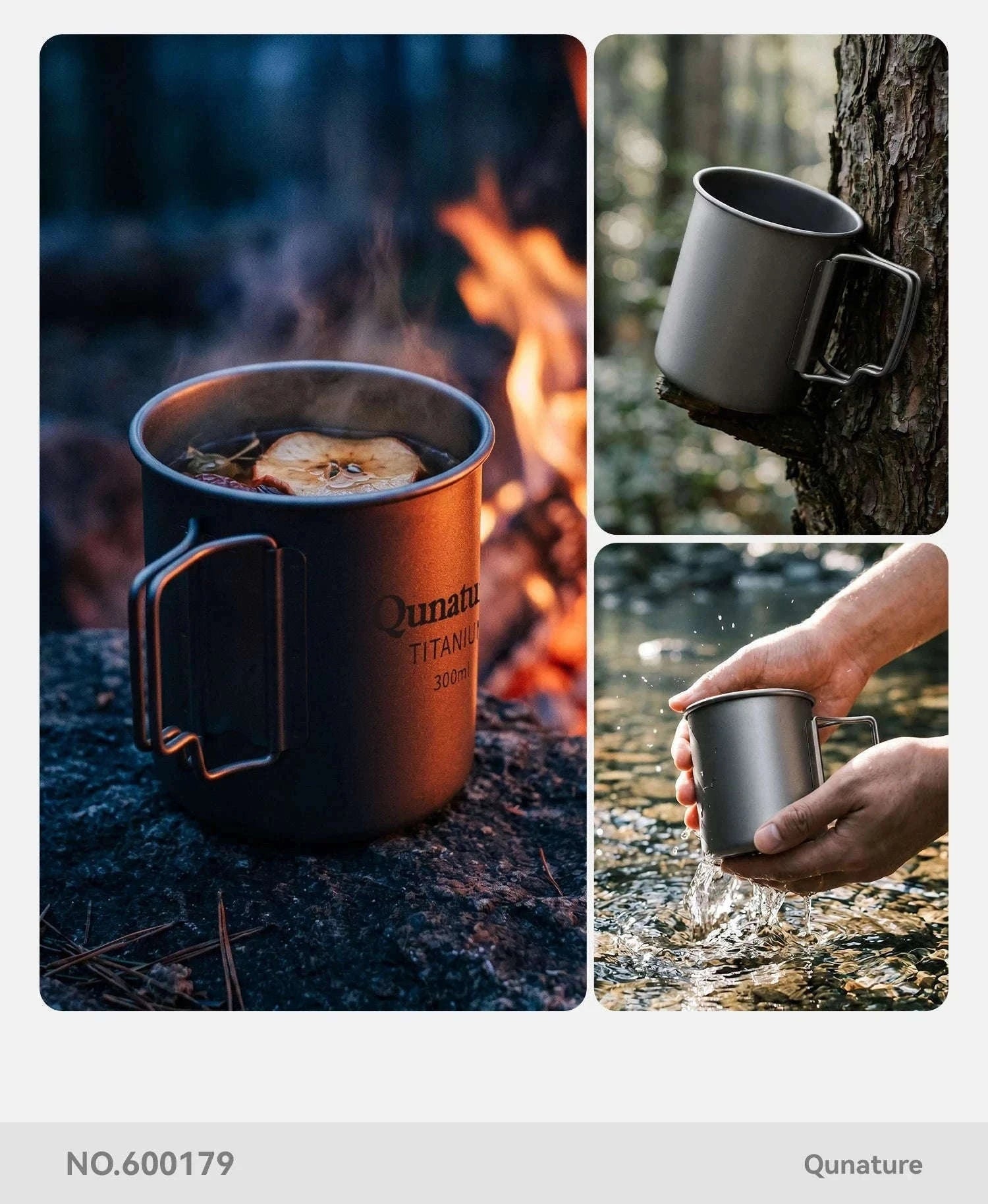 Titanium Camping Mug 300ml Ultralight Cup with Handle-60017901