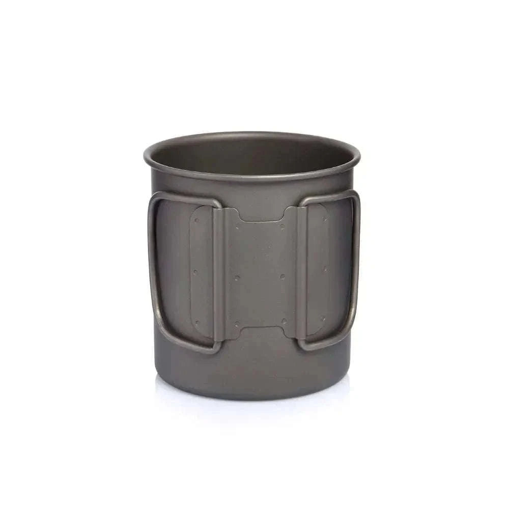 Titanium Cup with Lid Foldable Camping Coffee Mug-450mL
