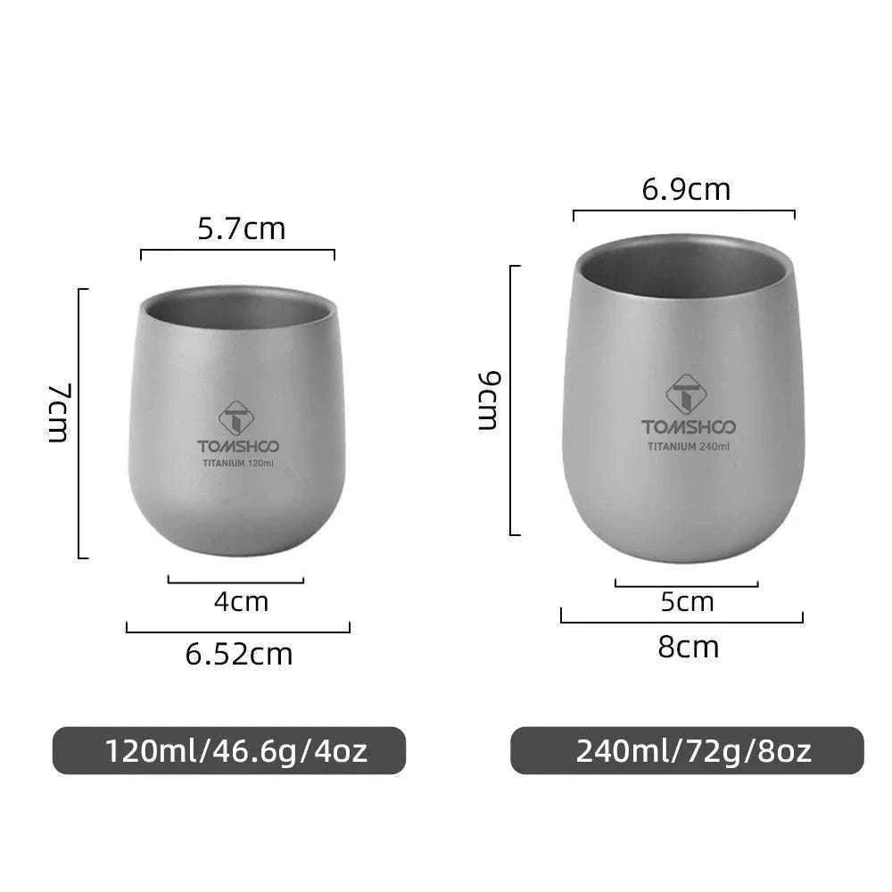 Titanium Double Wall Insulated Camping Cup-240ml