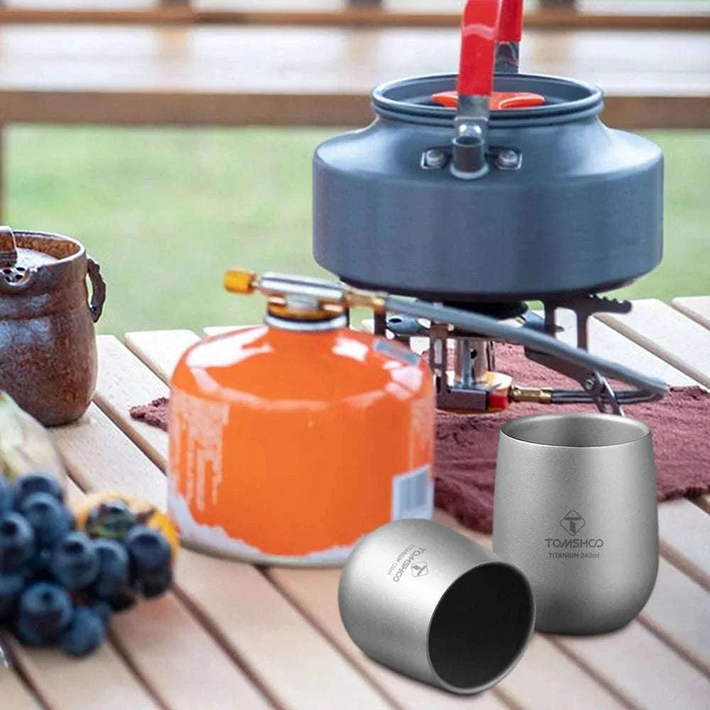 Titanium Double Wall Insulated Camping Cup-240ml