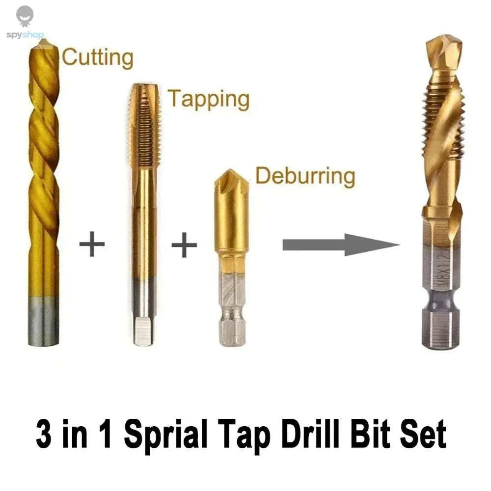 Titanium Plated HSS Tap Drill Bits with Hex Shank-6pcs set