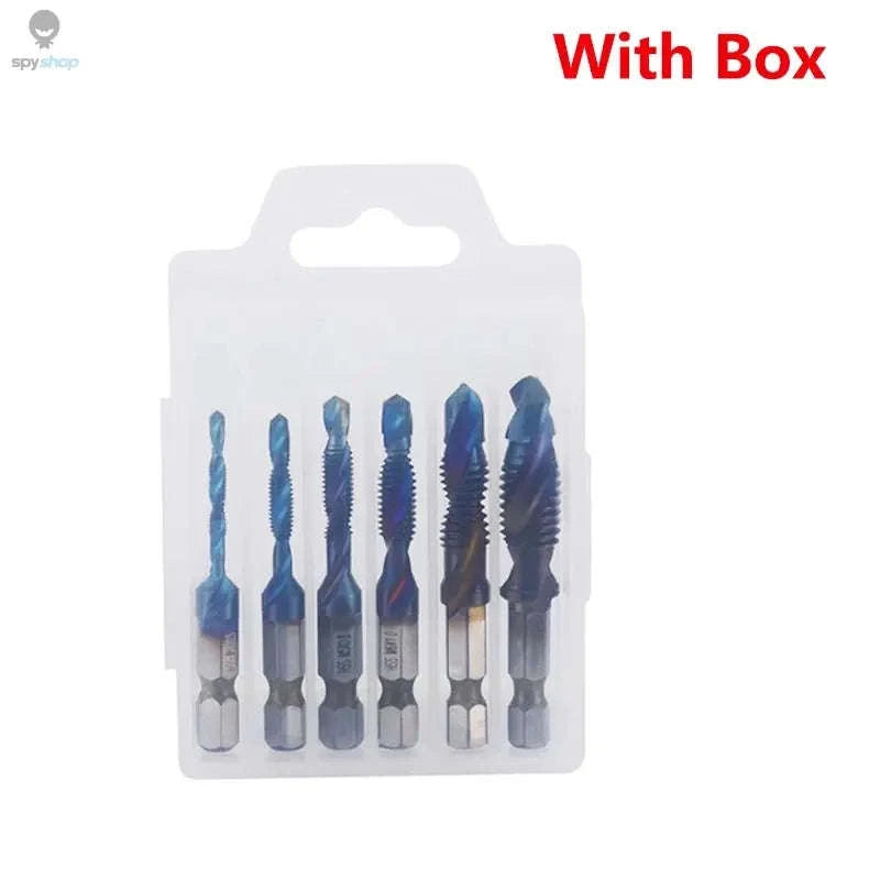 Titanium Plated HSS Tap Drill Bits with Hex Shank-6pcs set