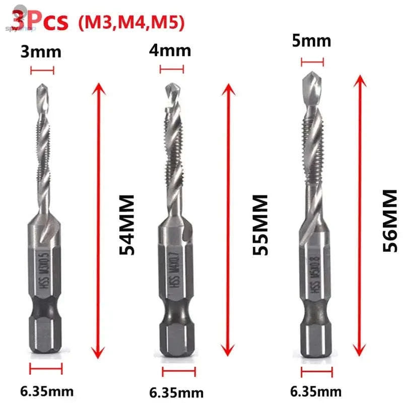 Titanium Plated HSS Tap Drill Bits with Hex Shank-6pcs set