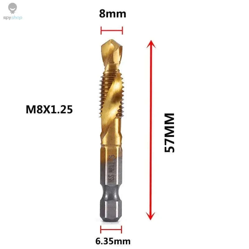 Titanium Plated HSS Tap Drill Bits with Hex Shank Set-6pcs set