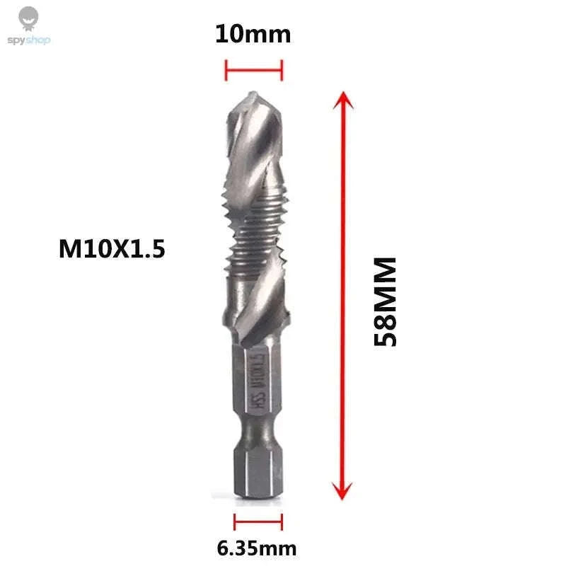 Titanium Plated HSS Tap Drill Bits with Hex Shank Set-6pcs set