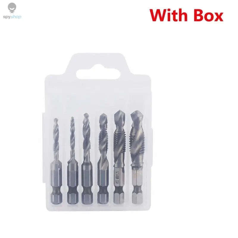 Titanium Plated HSS Tap Drill Bits with Hex Shank Set-6pcs set