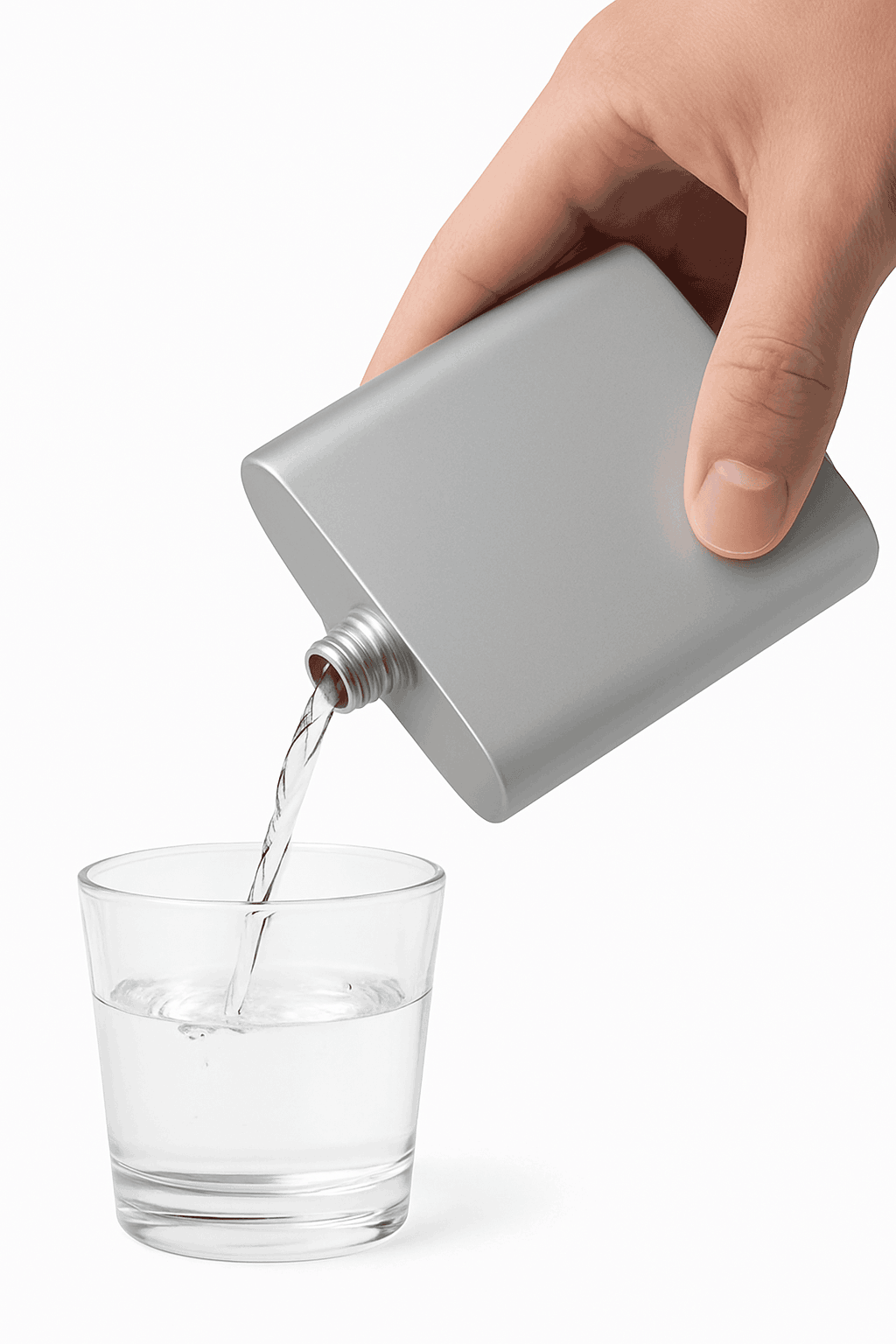 Titanium Pocket Flask 100ml with Funnel-ice Crysatl