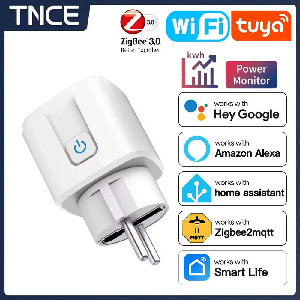 TNCE Smart WiFi & Zigbee Plug with Voice Control and Power Monitoring-Zigbee 20A / Power Monitor